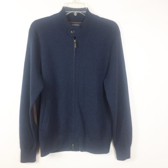 Lands End Mens Full Zip Sweater Fleece